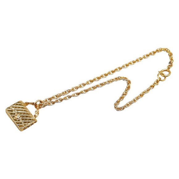 CHANEL Coco Mark Matelasse Bag Motif Necklace Gold Plated - Picture 3 of 7
